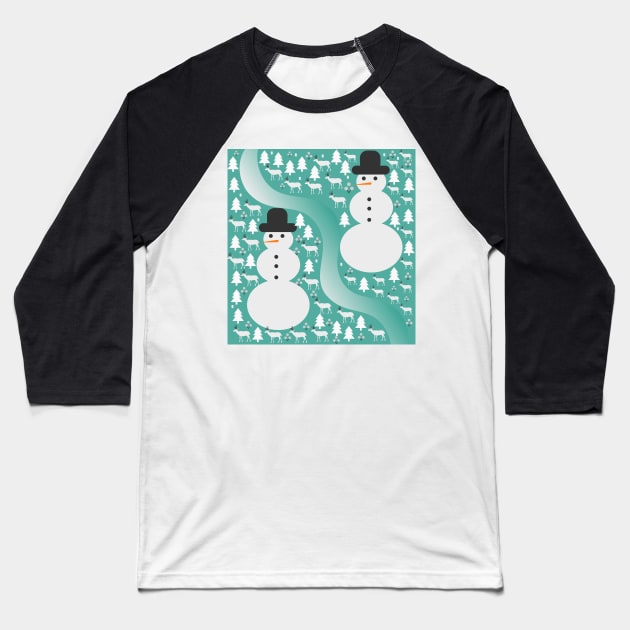 Winter scene Baseball T-Shirt by cocodes